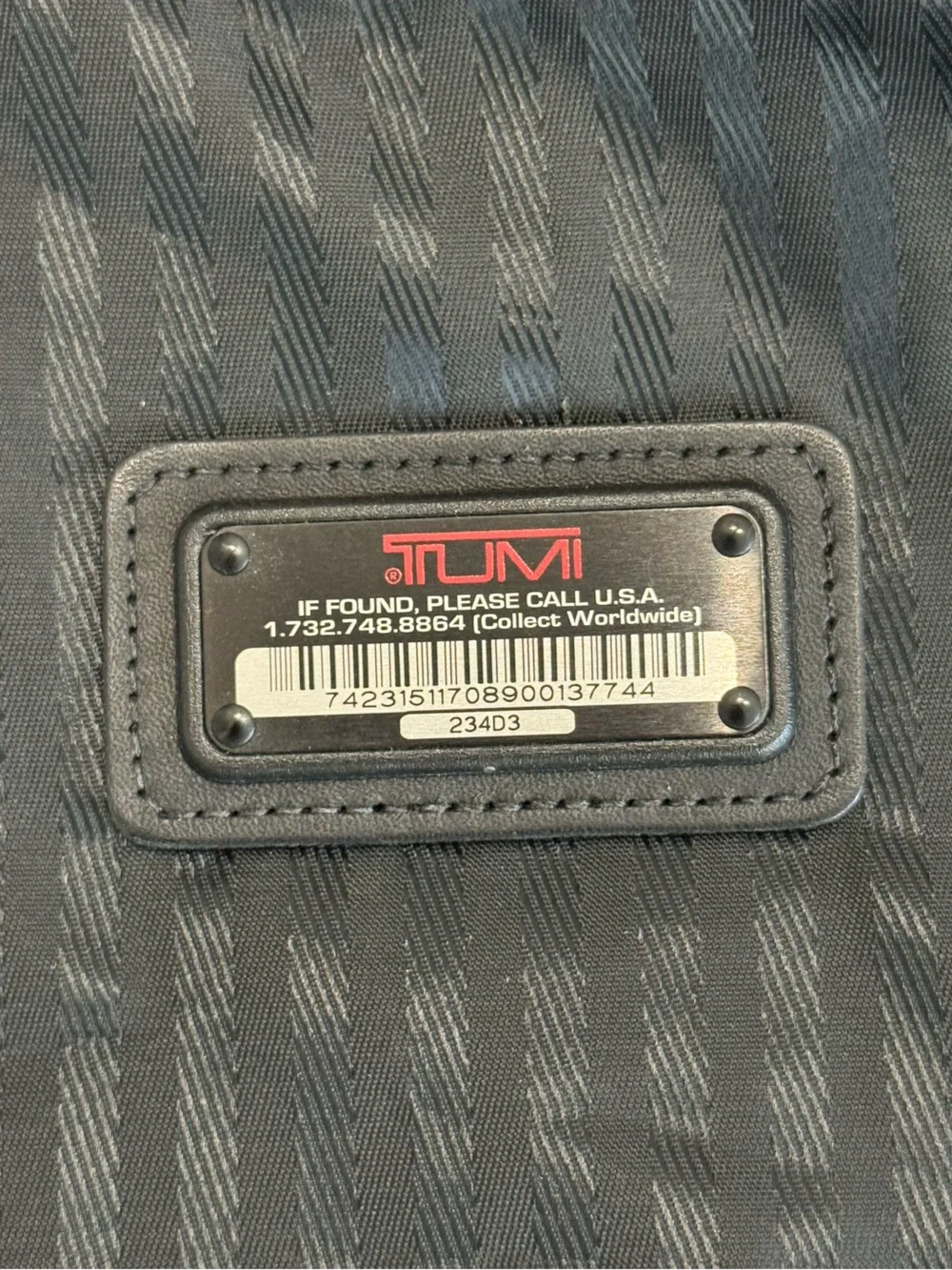 TUMI Black Trifold Travel Garment Bag Alpha 234D3
